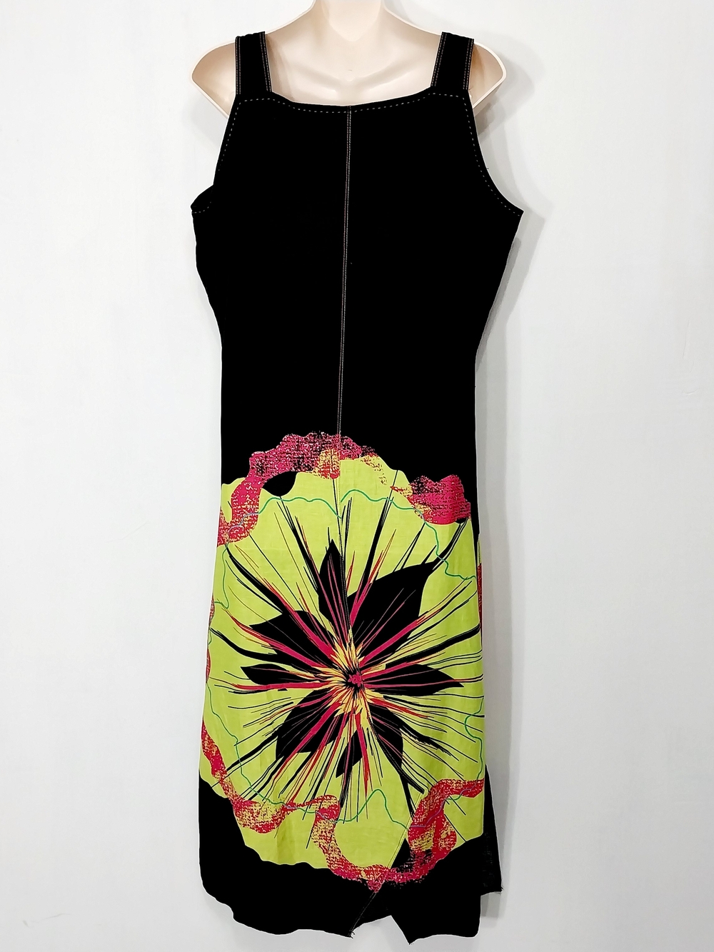 🔵BOGO FREE🔵Alain Weiz  Dress Floral Statement Linen Blend Sz 14 - Picture 5 of 8